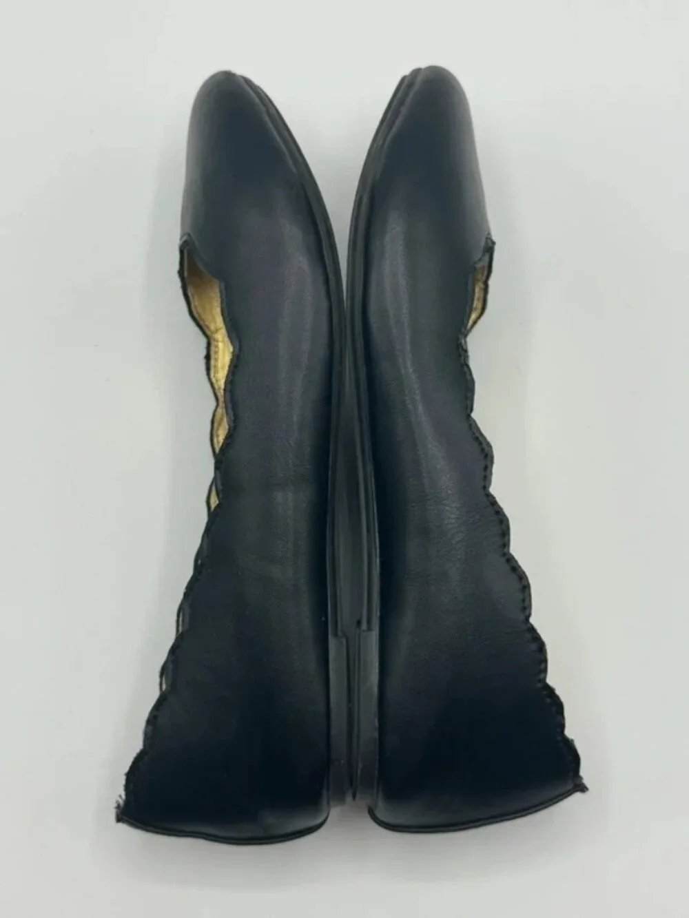 Sam & Libby Ballet Flats Girls Sz 13 Candice Black Scalloped